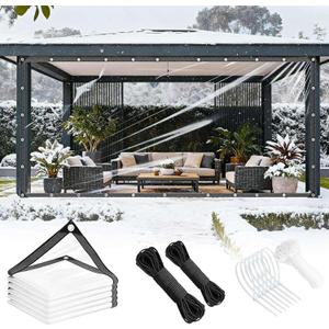 Clear Tarps Heavy Duty Waterproof 7x10ft Clear Tarp with Grommets Thickened 14Mil Tear Resistant Clear Vinyl Plastic Tarp for Outdoor Patio Chicken Coop Greenhouse Plant