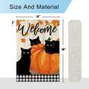 DLZDN Fall Black Cat Garden Flag Thanksgiving Garden Flag Autumn Pumpkins Welcome Yard Flag 12x18 Inch Vertical Double Sided Farmhouse Holiday Outside Decoration Burlap Yard Flag