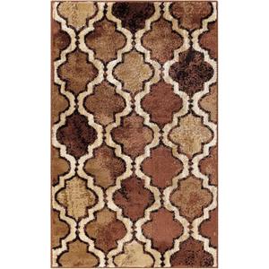 Superior Indoor Small Area Rug, Jute Backed, Perfect for Living/ Dining Room, Bedroom, Office, Kitchen, Entryway, Modern Geometric Trellis Floor Decor, Viking Collection, 4' x 6', Brown
