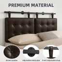 Queen Headboard only, Wall Mounted Headboard for Adjustable Bed, Hanging Head Board for Queen Size Bed Button Tufted Upholstered Headboard Cabeceras De Cama for Bedroom, Dorm, Dark Brown Faux Leather