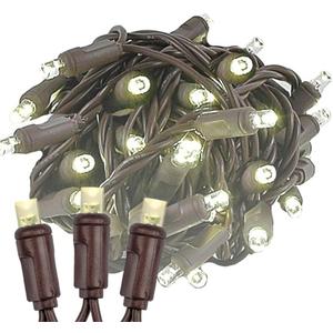 Novelty Lights 34ft 100 LED Warm White Christmas String Lights, 4" Spacing on Brown Wire, UL Listed IP55 Commercial Grade Xmas Lights for Outdoor/Indoor, Dimmable, Connectable