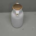 IDEUS Thermal Coffee Carafe 68oz (2,000ml), Stainless Steel Double Wall Insulated Vacuum Flask, Water Jug Coffee Server and Beverage Dispenser, Heat and Cold Retention (White-Gold, 68oz (2,000ml))