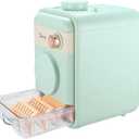 Davivy Electric Cheese Grater,Automatic Rotary Cheese Grater with Container, Salad Maker with 3 Interchangeable Stainless Steel Blades,Built-in Storage Drawer,Large Chute,Quiet Motor,Celadon Green