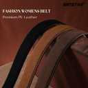 SANSTHS Suede Belt for Women, 1-Inch Fashion Waist Belt with Simple Gold Buckle, Thin Belt for Dresses Jeans & Daily Wear, Coffee M (Black, M)