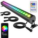 Linkable Smart RGBCW Wall Washer Light Bar 90W 2700K-6500K Tunable White LED Bar with App & RF Remote, 16 Million Color Changing Wash Lights, IP65 Stage Light for Wall Wash Lighting, Linkable 20" 90w