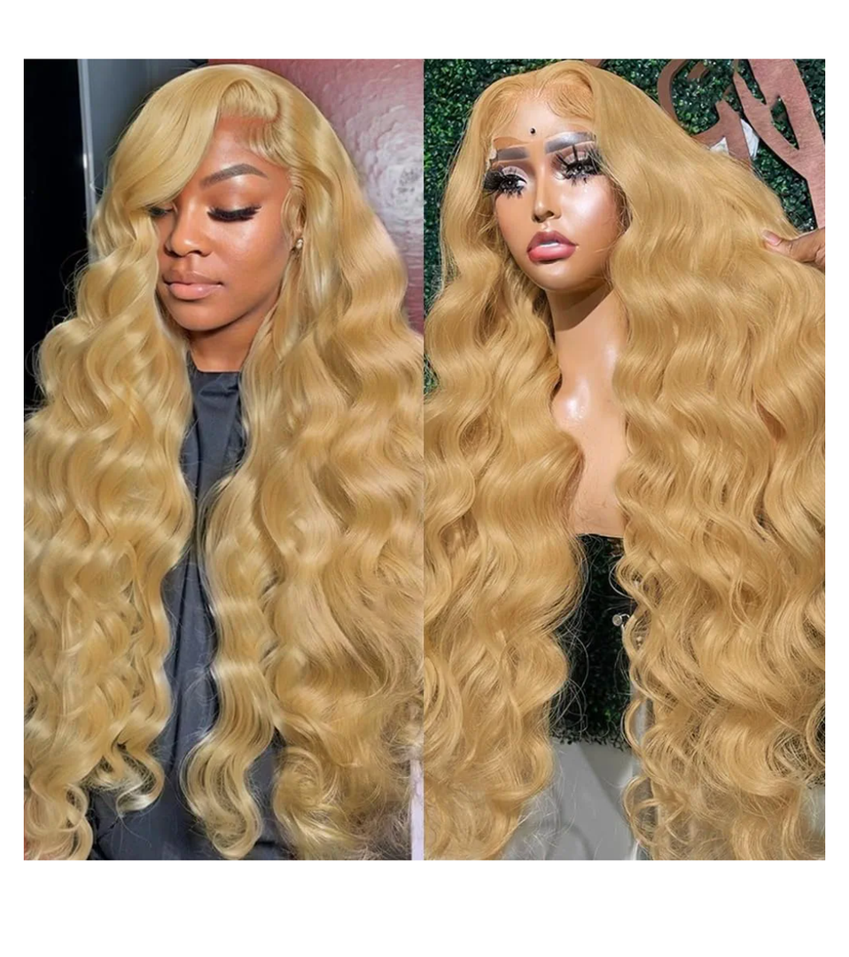 Honey Blonde Wig Human Hair 200% Density Honey Blonde HD Lace Front Wig Human Hair Pre Plucked Body Wave Blonde Lace Front Wigs Human Hair 13x4 HD Lace Frontal wig 28 Inch