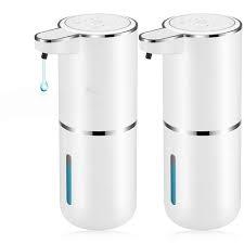 2 Pack Automatic Soap Dispenser,Automatic Liquid Soap Dispenser Touchless,12.8oz/380ml USB Rechargeabled Wall Mounted Smart Soap Dispensers for Bathroom Kitchen Dish Soap