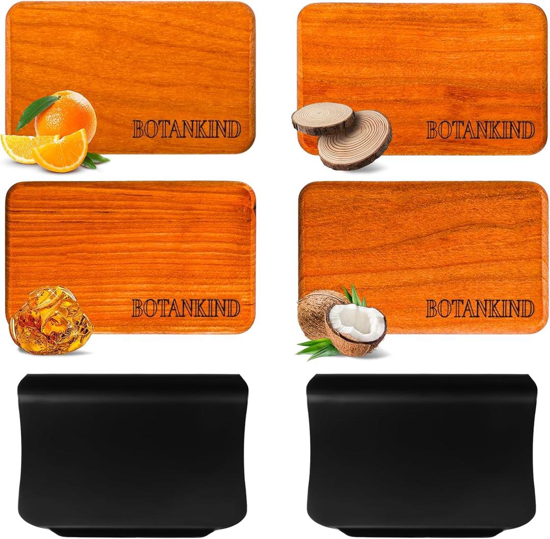 Car Air Freshener- Original Wood Air Freshener-Car Odor Eliminator for Visor Clip-Long Lasting Scent, Vehicle Scent Diffuser for Truck, SUV, Sedans - 4 pack Included 2 Clips (Teak-Amber-Cabana-Grove) (Brown)