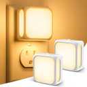 Night Lights Plug into Wall 2 Pack, Bright Night Light with Dusk to Dawn Sensor, Warm White 2700K, Brightness Adjustable, 1W Plug in Night Light for Adults, Kids, Bathroom, Bedroom, Hallway