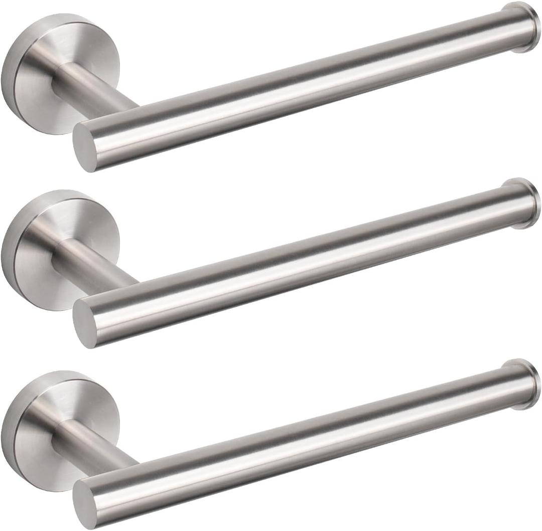 NearMoon Hand Towel Holder/Towel Ring, Thicken Stainless Steel Hand Towel Bar for Bathroom, Rustproof Wall Mounted Towel Rack, Contemporary Style Bath Accessories, 9 Inch (3 Pack, Brushed Nickel)