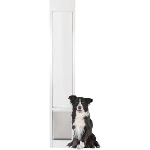 PetSafe Doggy Door for Sliding Glass Doors, Adjustable Height 75 7/8" to 81", No-Cut DIY Install, Aluminum Panel, Ideal for Renters, for Large Dogs Up to 100 lb., (White, Large) 