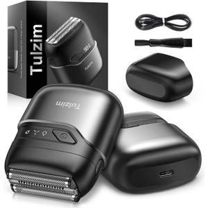 Tulzim Electric Foil Shaver for Men: Cordless Electric Razor for Face & Beard - 3 Floating Blades, 100-Min Runtime, USB-C Fast Charge, IPX7 Waterproof for Travel, Silver Grey