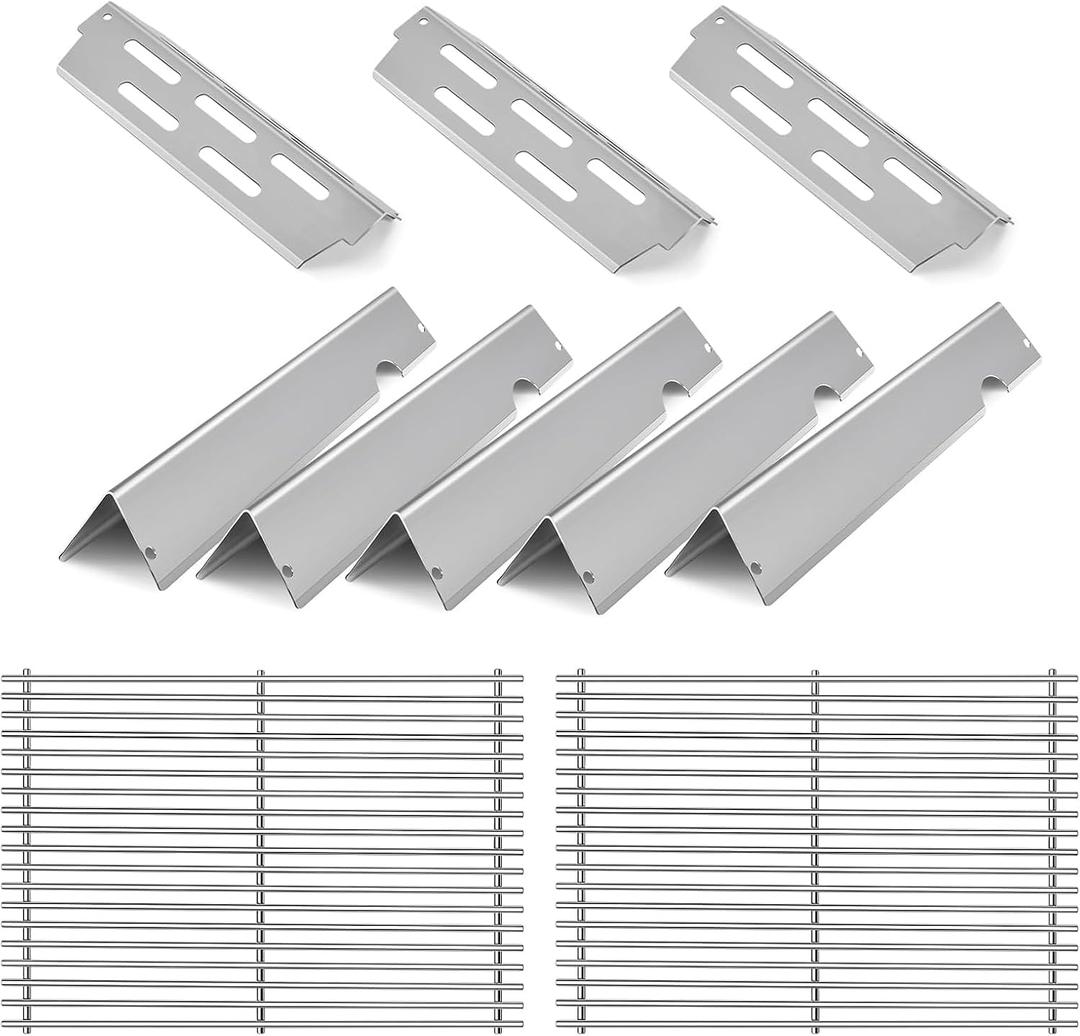 66095 Grill Grate Replacement Parts with 66032 Flavorizer Bars & 66795 Heat Deflector, Compatible with Weber Genesis II 300, LX 300 GS4, E&S 310 315 320 325 340, 66802 Grill Parts