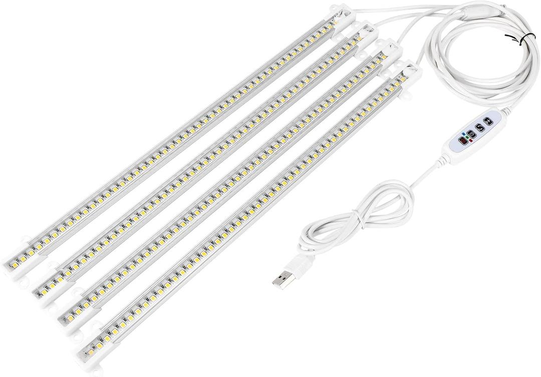 LED Grow Light Strips, Full Spectrum Grow Lights for Indoor Plants with Auto On/Off 3/9/12H Timer, 192 LEDs
