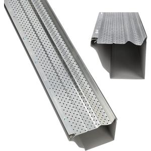 A-M Gutter Guard  Premium Heavy-Duty Aluminum Leaf & Debris Protection, Lifetime Quality (6 Inch - 31 Feet, Mill Finish) - DIY Easy - Made in The USA