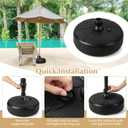 Tangkula 40 lbs Round Umbrella Base, Heavy Duty Water & Sand Filled Patio Umbrella Weight for 1.5" Poles, Market Table Umbrella Stand for Garden, Poolside, Black