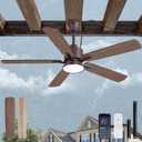 Fanbulous 52" Outdoor Ceiling Fans with Light for Patios, IP65 Waterproof Gazebo Fan, Plug in Ceiling Fan with Remote, 3CCT 6-Speed Oil-Bronze Ceiling Fan with Hanging Hook for Porch, Pergola,Canopy