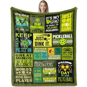 Pickleball Gifts, Pickleball Gifts for Women Men, Gift for Pickleballs Lovers, Funny Pickleballs Gift Blanket, Pickle-Ball Accessories Presents for Women Unique Blankets 50"X60"