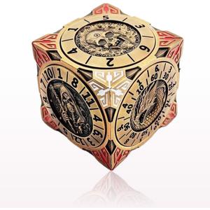 Iemegumi 6 Sided Spinner DND Dice - Metal D4 D6 D8 D10 D10% D12 D20 All in One D&D Set - Cool Role Playing Gifts for Dungeons and Dragons TRPG MTG Games Lover Players (Bronze)