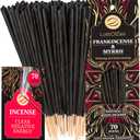 Frankincense and Myrrh Incense Sticks (70 Pack)  Long Burning Natural Resin Smudge Kit for Spiritual Cleansing, Meditation & Energy Balance