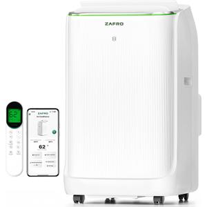 ZAFRO Smart Inverter Portable Air Conditioners, 14000 BTU (10000 BTU SACC) Dual Hose Portable AC Unit with Energy Saving/Ultra Quiet(42dB)/Drainage-free Cooling/APP/Remote for Multi-Scenario Use