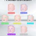 SDKWDH Red Light Mask for Face, 7-1 Colors Facial Care Mask, 850nm Infrared & Red Light Masks, Ergonomic Design for Home & Travel, Pink