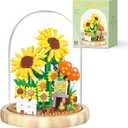 Flowers Bouquet Building Blocks Set Mini Bricks Flower Set DIY Sunflower Friends Sets Assembly Botanical Collection Bonsai Tree Valentine's Anniversaries Birthday Gift for Adults Women