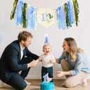 One Funny Goose High Chair Banner for Boys - Funny Goose Theme 1st Birthday Decorations, High Chair Banner First Birthdays Boy, Goose First Birthday Crown Hat & Cake Topper for Party Decor