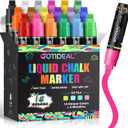 GOTIDEAL Window Markers for Glass Washable,Jumbo Chalk Markers for Blackboard,Car Marker for Auto,Chalkboard,Mirror,Calendar,School Painting,18 Colors Car Paint Marker with Metallic Colors(10mm)