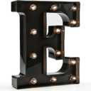 OYCBUZO Light Up Black Alphabet Marquee Letters Sign LED Marquee Number Lights Sign for Night Light Home Bar Christmas Lamp Birthday Party Wedding Decoration E