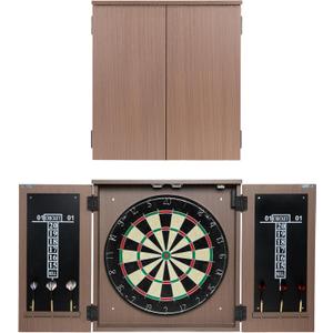 Play Platoon Outdoor Dart Board Cabinet - Dartboard Waterproof Enclosure with Darts Scoreboard, Dart Holder & Dartboards Lighting System for Outside Bar Games & Game Room