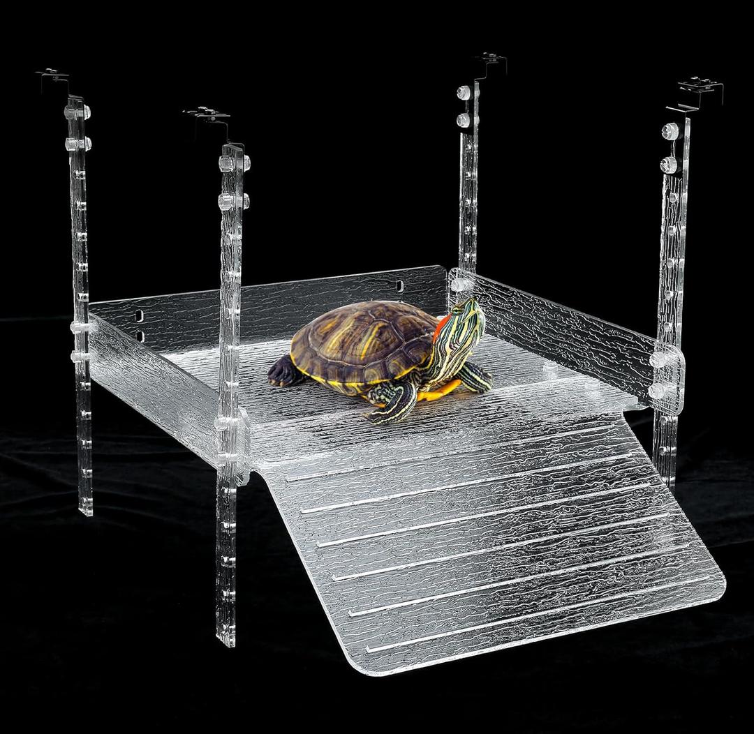 LYL LEYOULAND Hanging Turtle Basking Platform for Aquatic Turtles 20 55 Gallon, 40 Gallon Long Tank, Aquatic Reptile Ramp Dock, Turtle Terrace, Turtle Tank Accessories