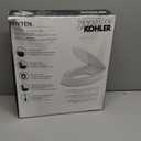 KOHLER 25876-0 Hyten Elevated Quiet-Close Round Toilet Seat, Contoured Seat with Grip-Tight Bumpers, Quick-Attach Hardware, White