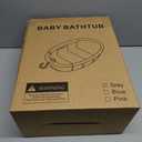 Collapsible Baby Bathtub - Large Baby Bath Tub with Thermometer & Cushion | Travel Portable Newborn Infant Bathtub | Foldable Toddler Bathtub for Baby 0 to 36 Months (Grey)