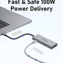 USB C Hub, USB Adapter with 1*USB-C 3.2, 2*USB 2.0, 2 *HDMI, 100W PD in, Multiport Dongle for MacBook Pro, MacBook Air, Dell and More