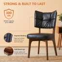 YOUNIKE Wood Frame Black Dining Chair, Faux Leather, Single Pack