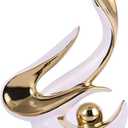 Gold Living Room Decor Table,Sculptures Home Decor,Modern Abstract Art,Dinner Table Centerpiece Decor,Ceramic Statue and Figurines Decorations Accent,Adorno para Mesa Comedor (White Gold)