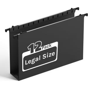 Ansook Extra Capacity Hanging File Folders Legal Size,Heavy Duty 2 Inch Expansion Hang Folder,12 Pack Reinforced File Cabinet Folders with 1/5 Tabs,Expandable File Folder Organizer for File Frame Box