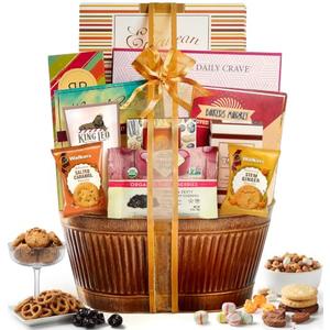 Broadway Basketeers Ultimate Gift Basket with Gourmet Foods Snacks & Sweets
Assorted sweet and savory snacks for holiday gifts, birthdays, thank you, sympathy, and corporate gifting. Kosher.