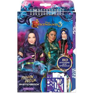 Disney Descendants 3 Fashion Design Sketchbook for Girls - Create Outfits with Evie & More, Includes Stencils, Stickers, Design Guide - Gift for Kids Ages 6+, Develops Real-World Skills Make it Real
