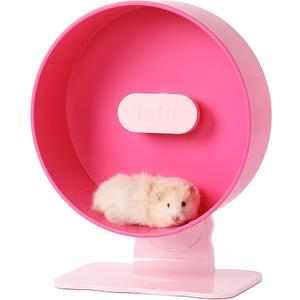 Quiet Hamster Wheel 10.2 Inch Dual-Bearings Silent Small Animals Running Exercise Wheel Height Adjustable for Syrian Hamsters, Gerbils, Rats, or Other Small Pets, Raspberry Pink