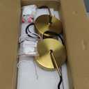 LMQNINE Natural Alabaster Pendant Lights for Kitchen Island White Marble Long Tube Chandelier 4000K Modern Gold Ceiling Light Fixtures for Bedroom Dining Room Table Living Room Hallway(M-2Pack)