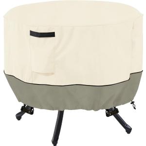 Round Patio Table Cover - Waterproof, Suitable for 36 inch Round Patio Table (36"DIA x 23"H), White & Grayish Green