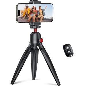 2 x Fuloview Phone Tripod with Wireless Remote, Mini Stand Compatible with Cell Phones, Cameras