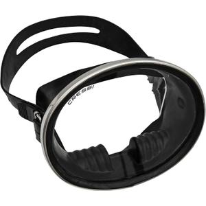 Cressi Classic Retro-Style Freediving Mask - Oval Tempered Glass Lens - Pacifico: Designed in Italy,Black