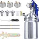B4B BANG 4 BUCK Professional HVLP Siphon Feed Spray Gun, 1000cc Capacity Cup with 1.3mm 1.7mm 2.0mm Nozzles Professional Air Spray System for Auto Paint, Primer, Clear Top Coat & Touch-Up