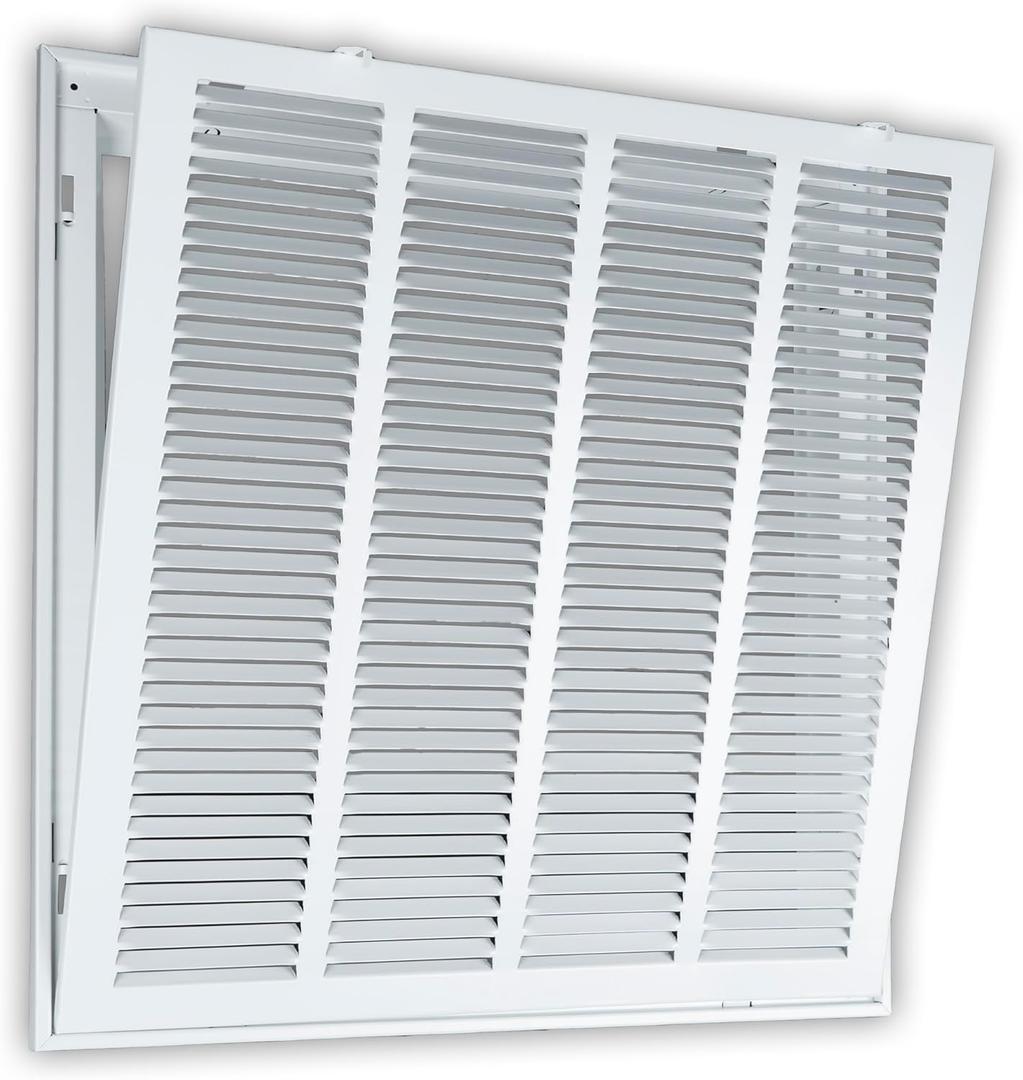 Fits 20x20 Duct Opening | Steel Return Air Filter Grille by Handua [Removable Door] | Vent Cover Grill | White | HVAC Cold Air Intake Grille | Out Dim: 22 5/8"W X 22 5/8"H