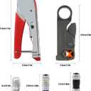 Coaxial Compression Tool Kit Coax Cable Crimper Wire Stripper with F RG6 RG59 Connectors