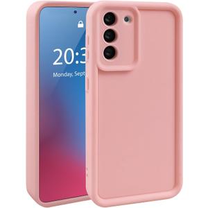 Soft Case for Samsung Galaxy S21+ / S21 Plus 5G (6.7-Inch), Flexible Liquid Silicone Matte Back Cover Shockproof Phone Case, Camera Protection Light Weight Protective Bumper Cover, Pink