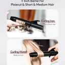 FARERY Travel Curling Iron, 1 Inch Mini Curling Iron Travel Size with 3 Adjustable Temp, 100-240V Dual Voltage, Auto-Off, Ceramic Mini Hair Curler with Keratin&Argan Oil Infuse, Includes Storage Bag